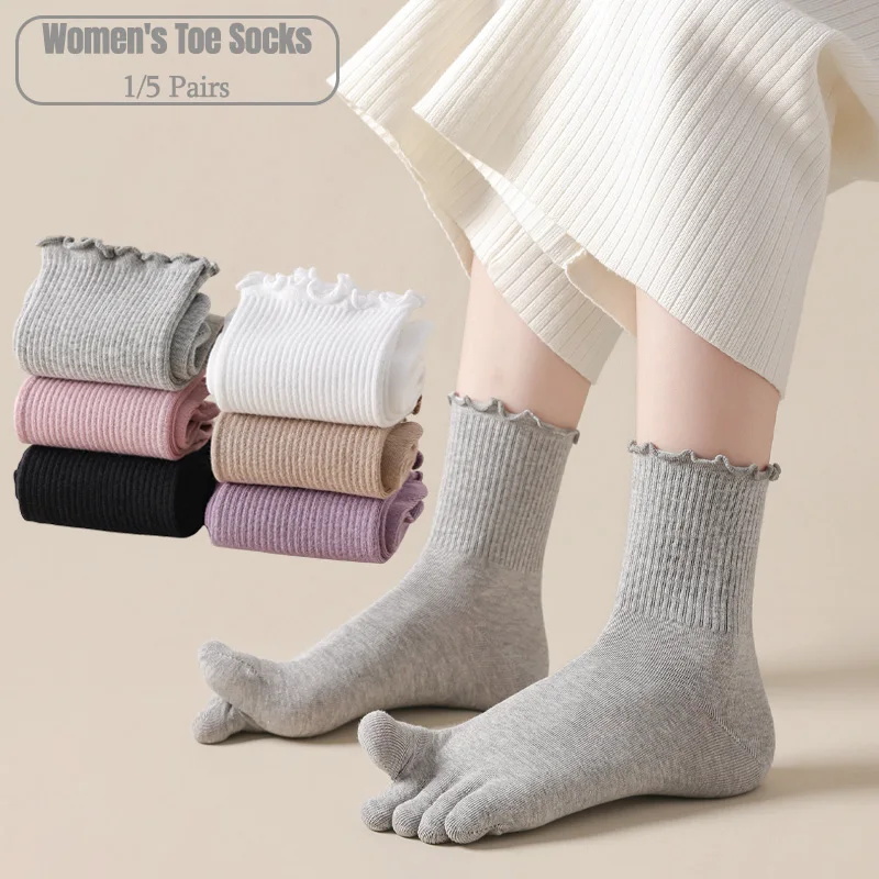 1/5 Pairs Women Five Toe Crew  - Toe Sock Split recension och pris