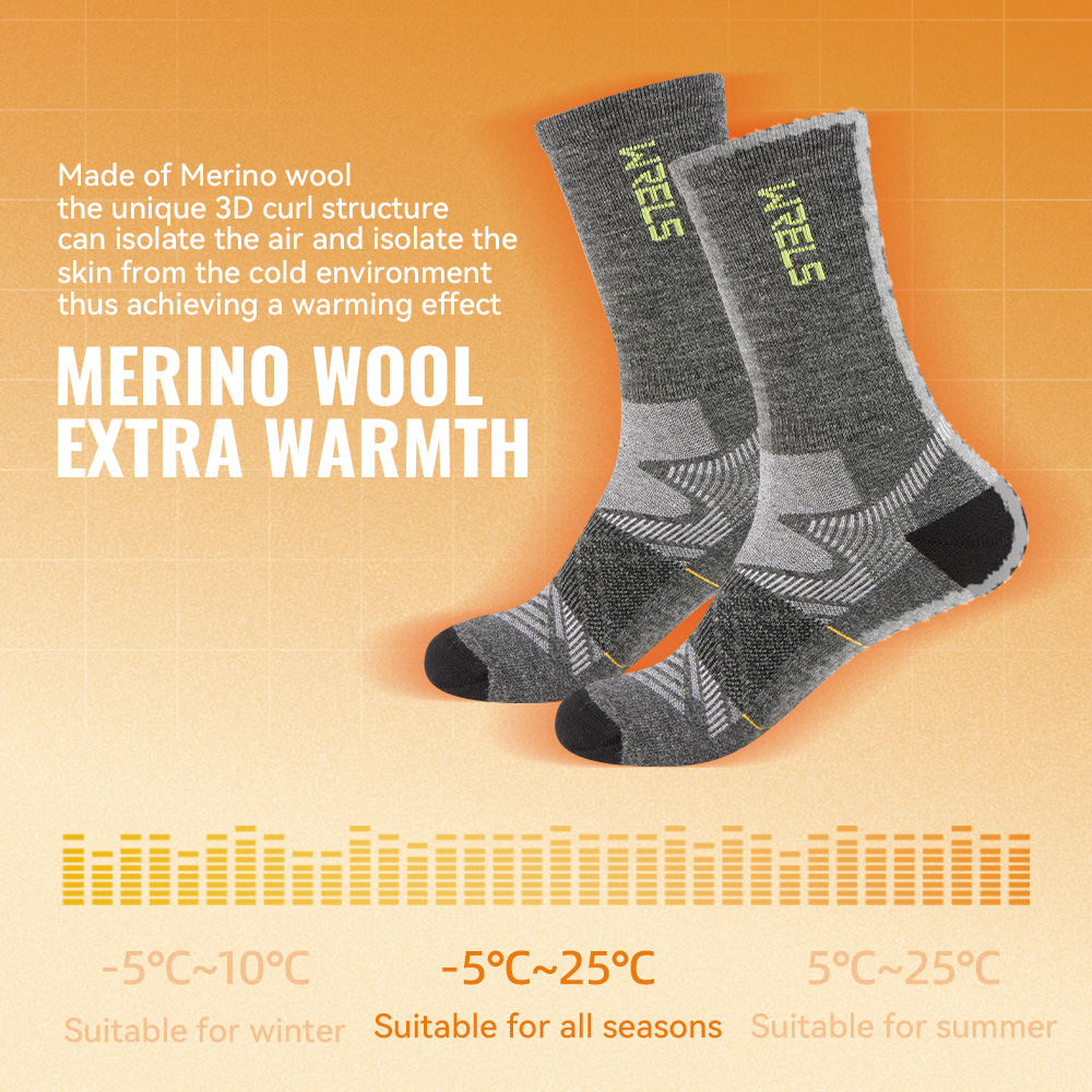 WRELS 1/2/3 Pairs Merino Wool  - Wool Hiking Sock recension och pris